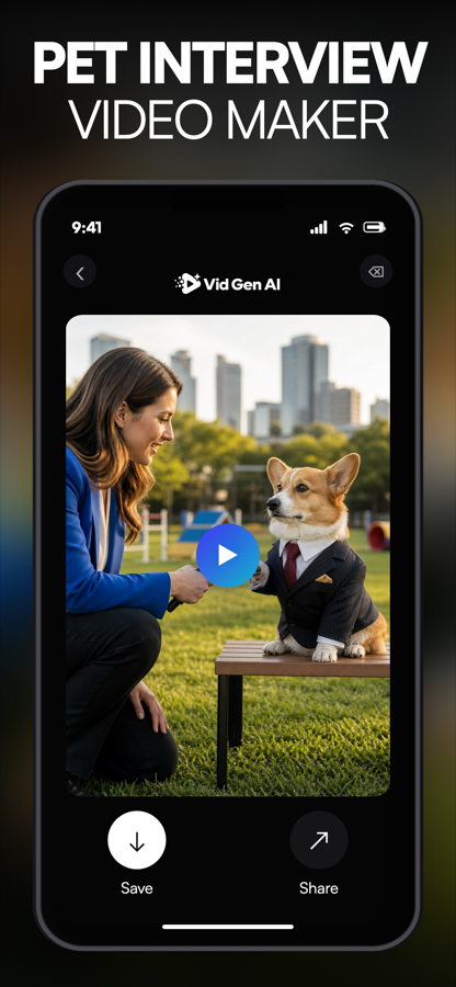 Vid Gen AI pet interview video maker App Store preview